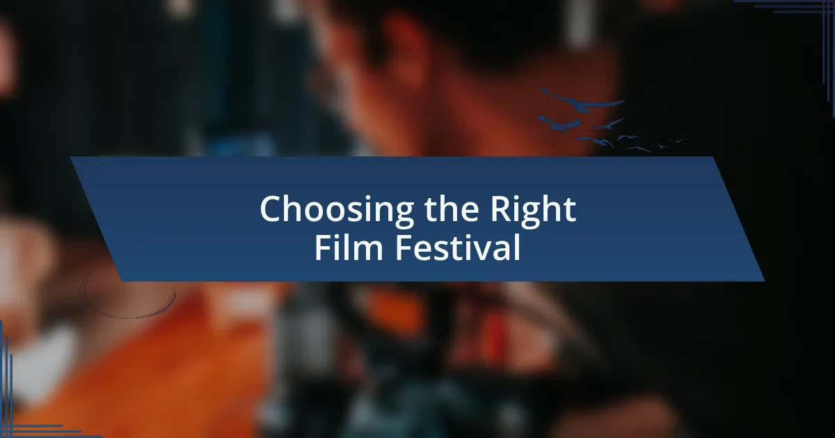 Choosing the Right Film Festival