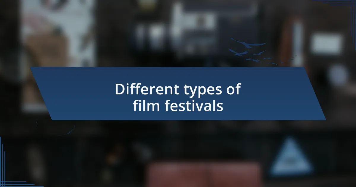 Different types of film festivals
