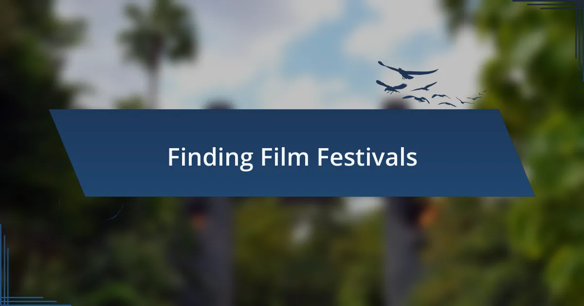 Finding Film Festivals