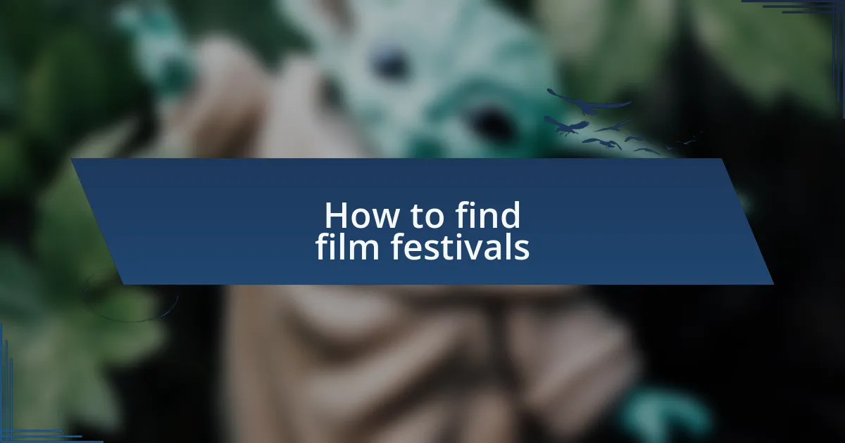 How to find film festivals