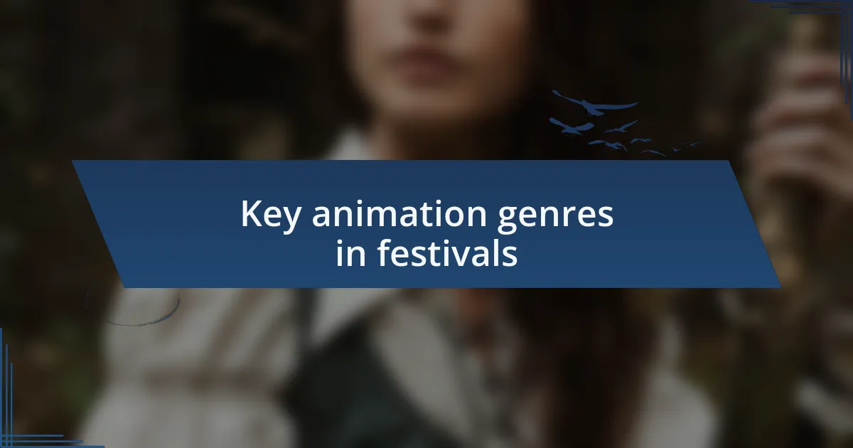Key animation genres in festivals