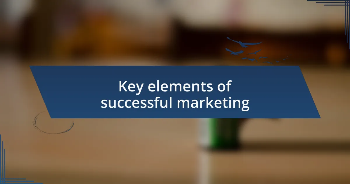 Key elements of successful marketing