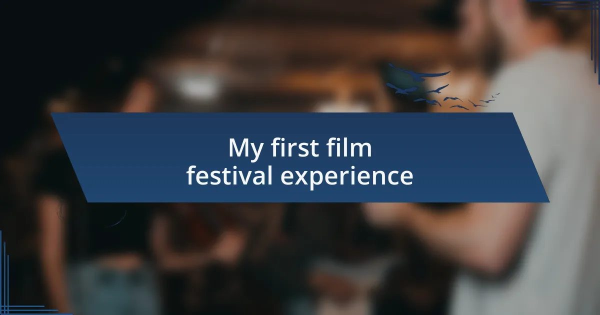 My first film festival experience