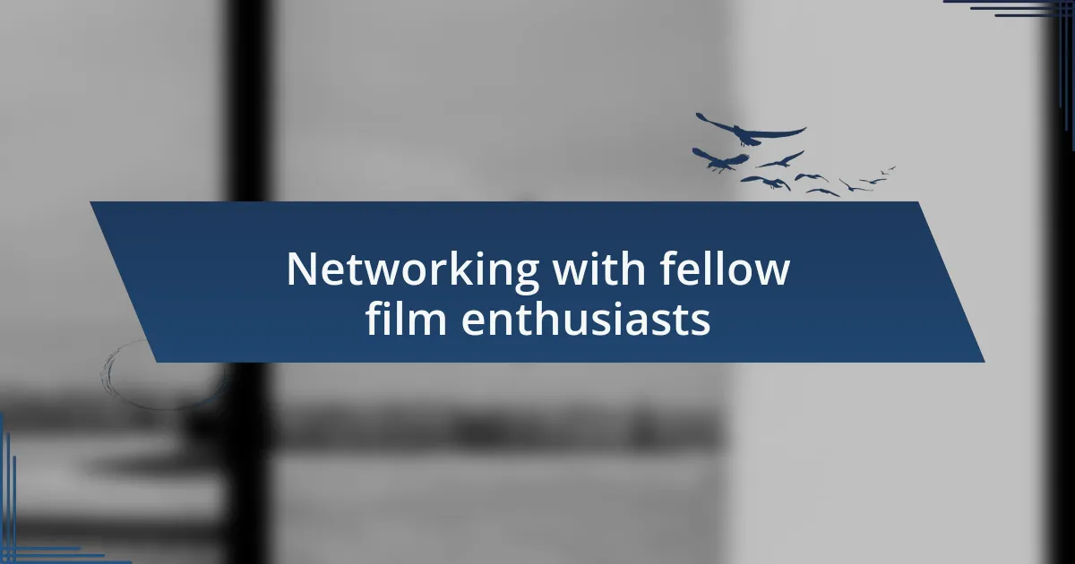 Networking with fellow film enthusiasts