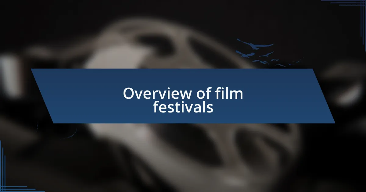 Overview of film festivals