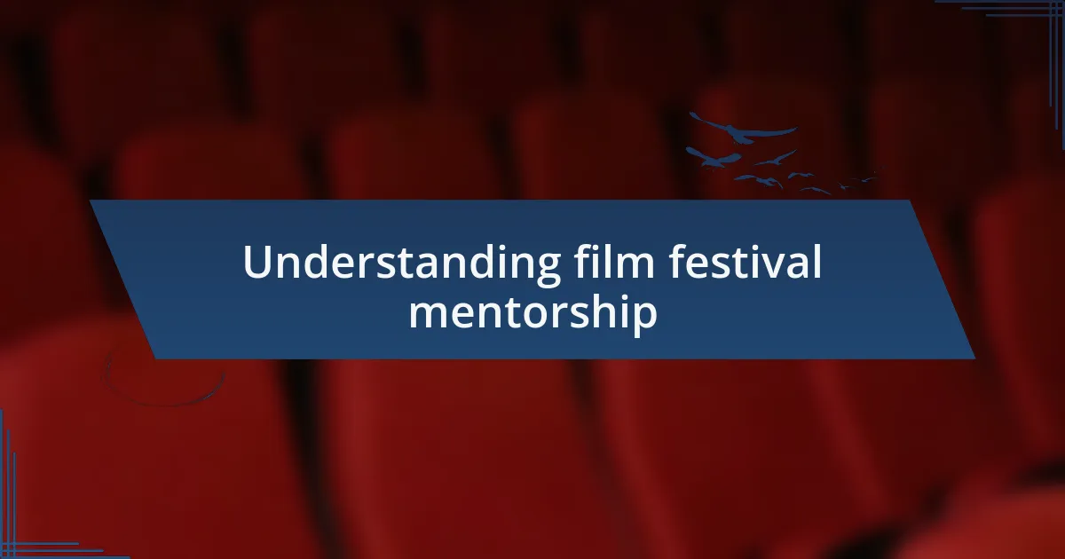 Understanding film festival mentorship