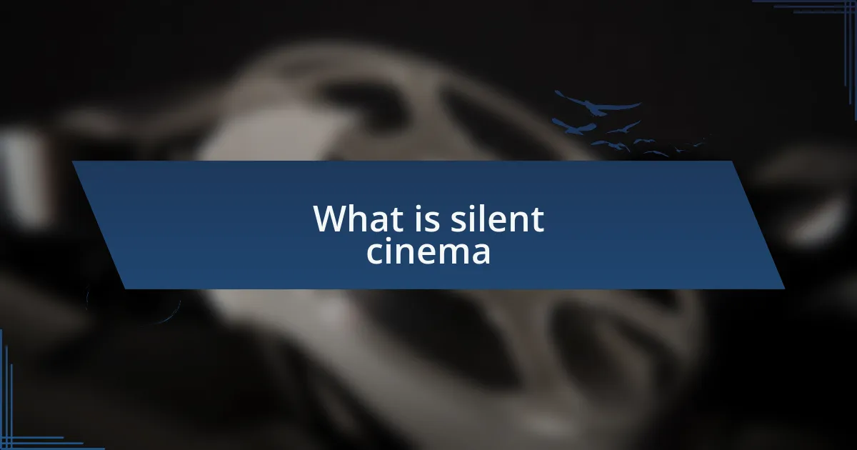 What is silent cinema